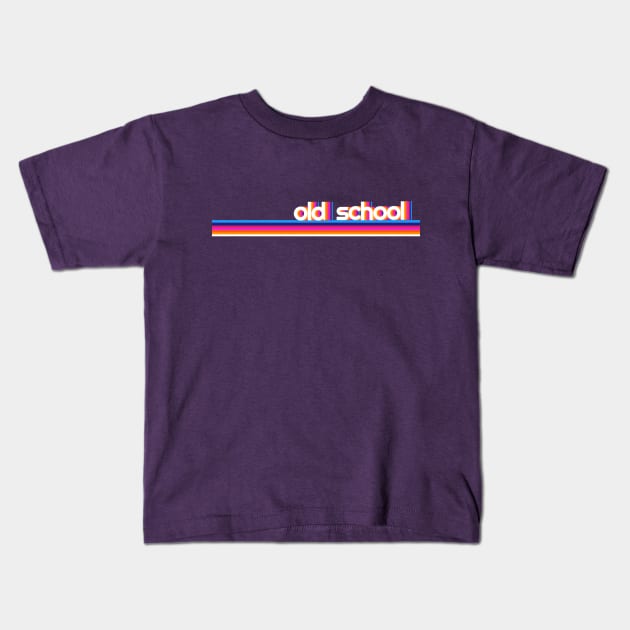 Colorful Old School Design Kids T-Shirt by AlondraHanley